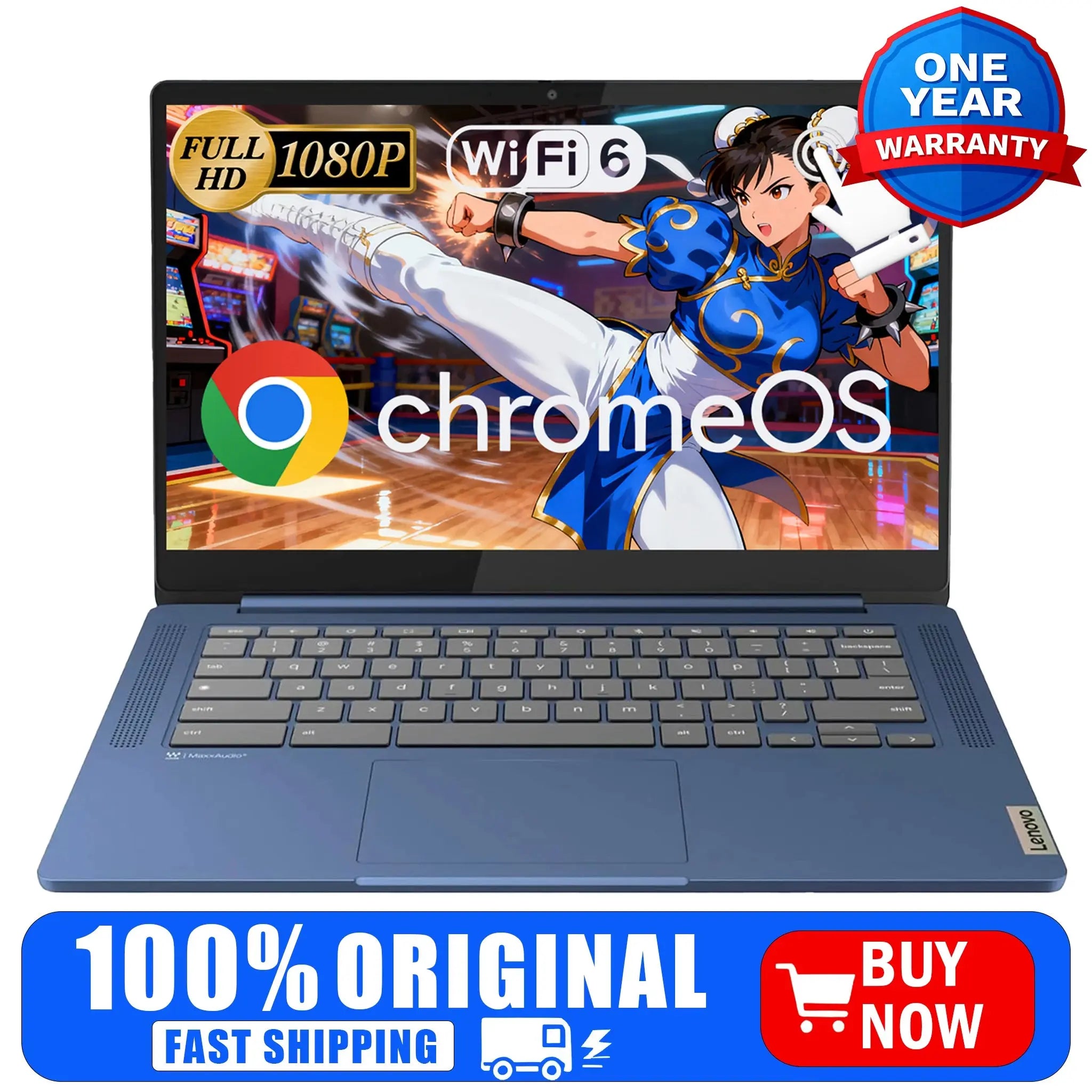 Lenovo Chromebook 14" Business Touchscreen Laptop,MediaTek Kompanio 520,4GB,64GB eMMC,Chrome OS,Abyss Blue Shakespare