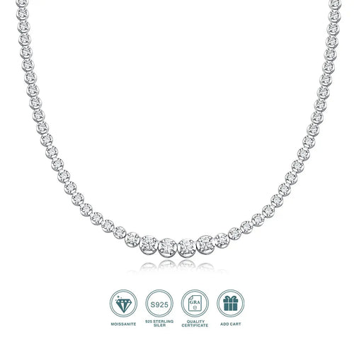 JIUZUAN 925 silver moissanite necklace 4mm casual fashion light luxury women's senior gift with certificate authentication Shakespare