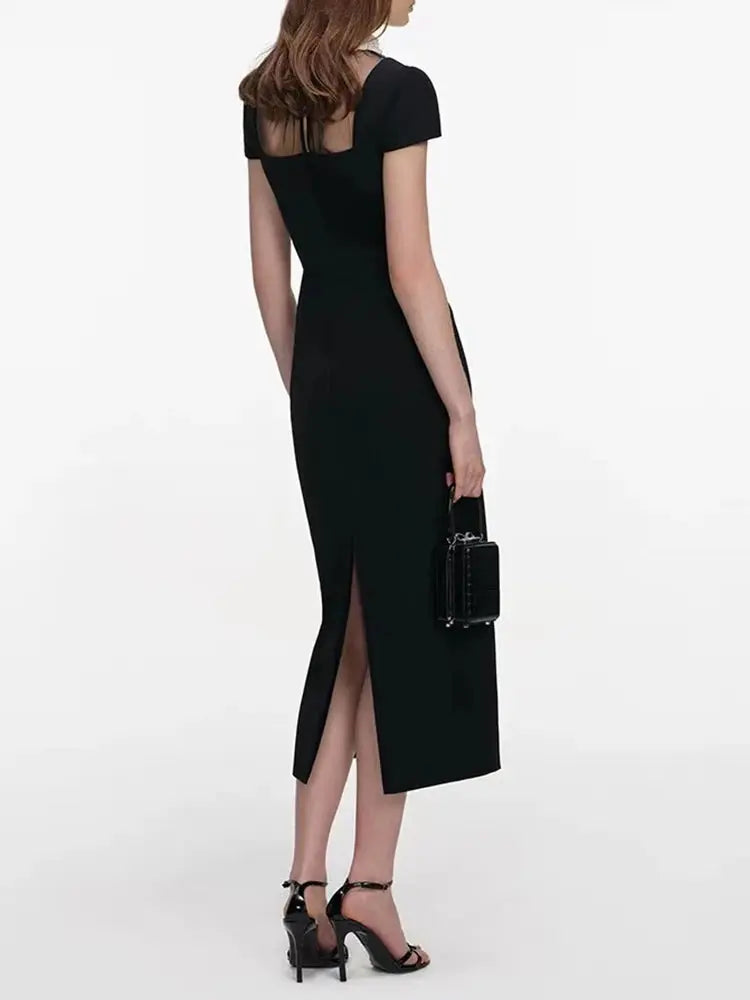 2026 Spring Summer Fashion Classic Contrast Color Lapel Dress Women Elegant Bow High Waist Short Sleeve Slim Black Robe Ladies Shakespare