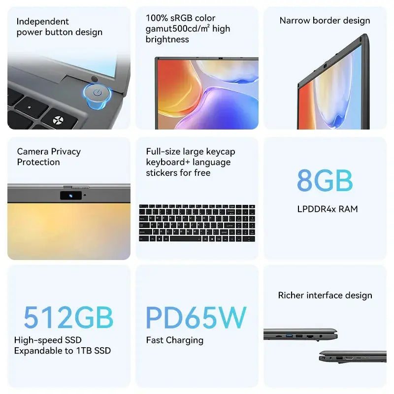 16 Inch Laptop with Intel Core i5 1240P 2.5K IPS Display Windows 11 Notebook Portable Adreamer Laptop 16GB RAM 1TB ROM SSD Shakespare