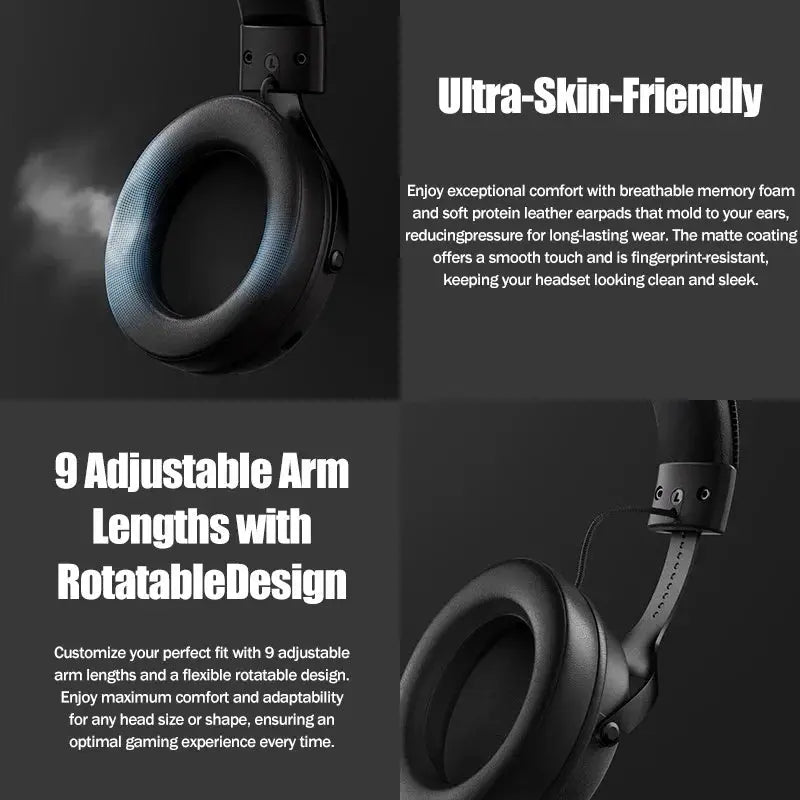 MCHOSE V9 pro E-Sports Headset with Microphone Tri-Mode Gaming USB Wireless 7.1 Channel Surround Sound Portable Audio Headphones Shakespare