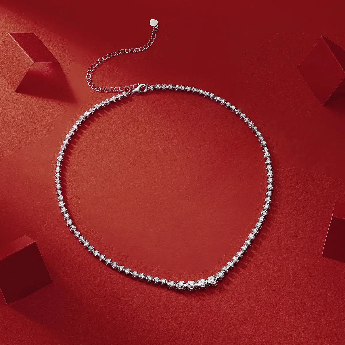 JIUZUAN 925 silver moissanite necklace 4mm casual fashion light luxury women's senior gift with certificate authentication Shakespare