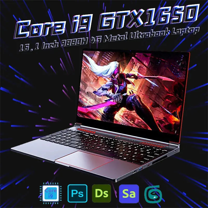16.1 Inch Gaming Laptop Computer RTX4050 6G Intel Core i9-13900H i9-10885H windows11 RAM Max 64GB DDR4 2*M.2 NVME 4TB SSD WiFi Shakespare