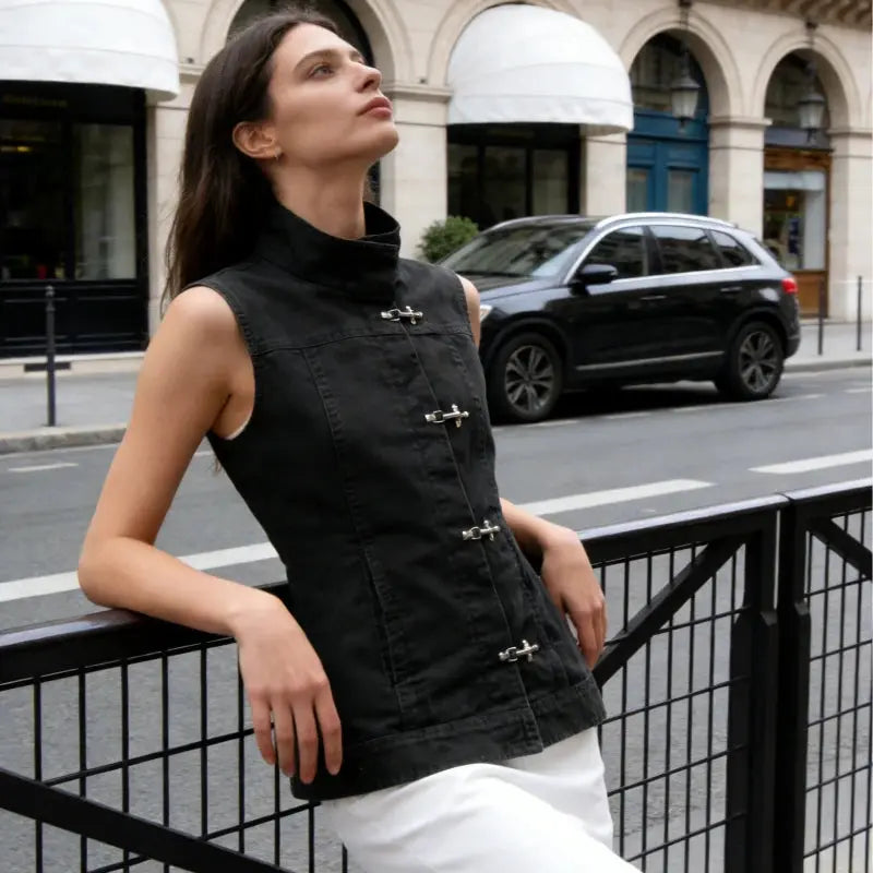 Plane-buckle Harajuku Subculture Y2k Tank Top Streetwear Rock Goth Crop top Spicy Girls Punk Vest Fashion Sleeveless Top Hip Hop Shakespare