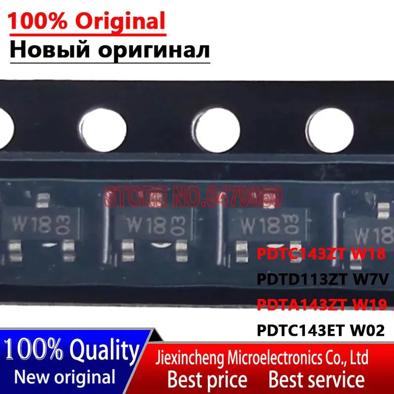 100PCS PDTC143ZT Marking:W18 PDTD113ZT W7V PDTA143ZT W19 PDTC143ET W02 SOT23-3  New original Shakespare
