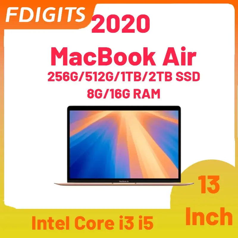 2020 MacBook Air Intel i3 i5 i7 13Inch 4-core CPU Touch ID WIFI 256G/512G/1T/2TB SSD 8G/16G RAM Notebooks Laptop. Shakespare
