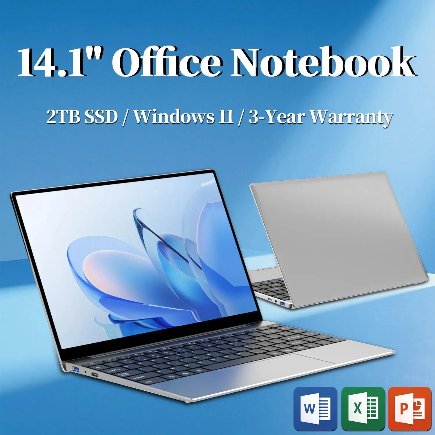 LENO 14.1"Laptop  Windows 11 16GB RAM 2TB SSD Intel N3700 Ultra Slim Notebook Gamer 1920*1080  Display Office Study Computer PC Shakespare