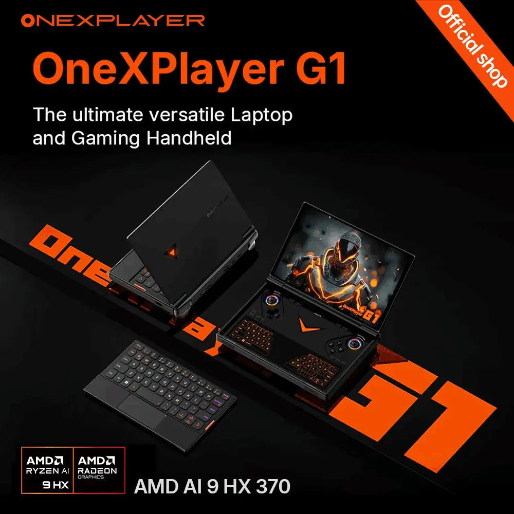 OneXPlayer G1 Gaming Laptop AMD Ryzen AI 9 HX 370 & Intel Core Ultra 7 255H Portable 8.8 Inch 144Hz Dual-Mode Keyboard Computer Shakespare