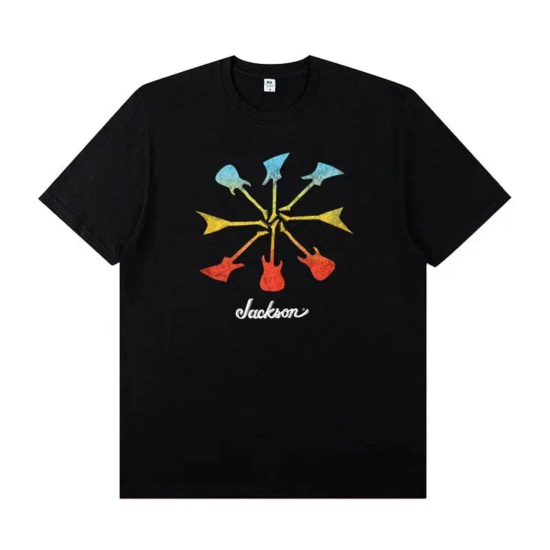 JACKSON SHARKROT Jackson Electric Guitar with Short Sleeve T-shirt Rock Band Outfit Casual T-shirt for Men and Women Shakespare