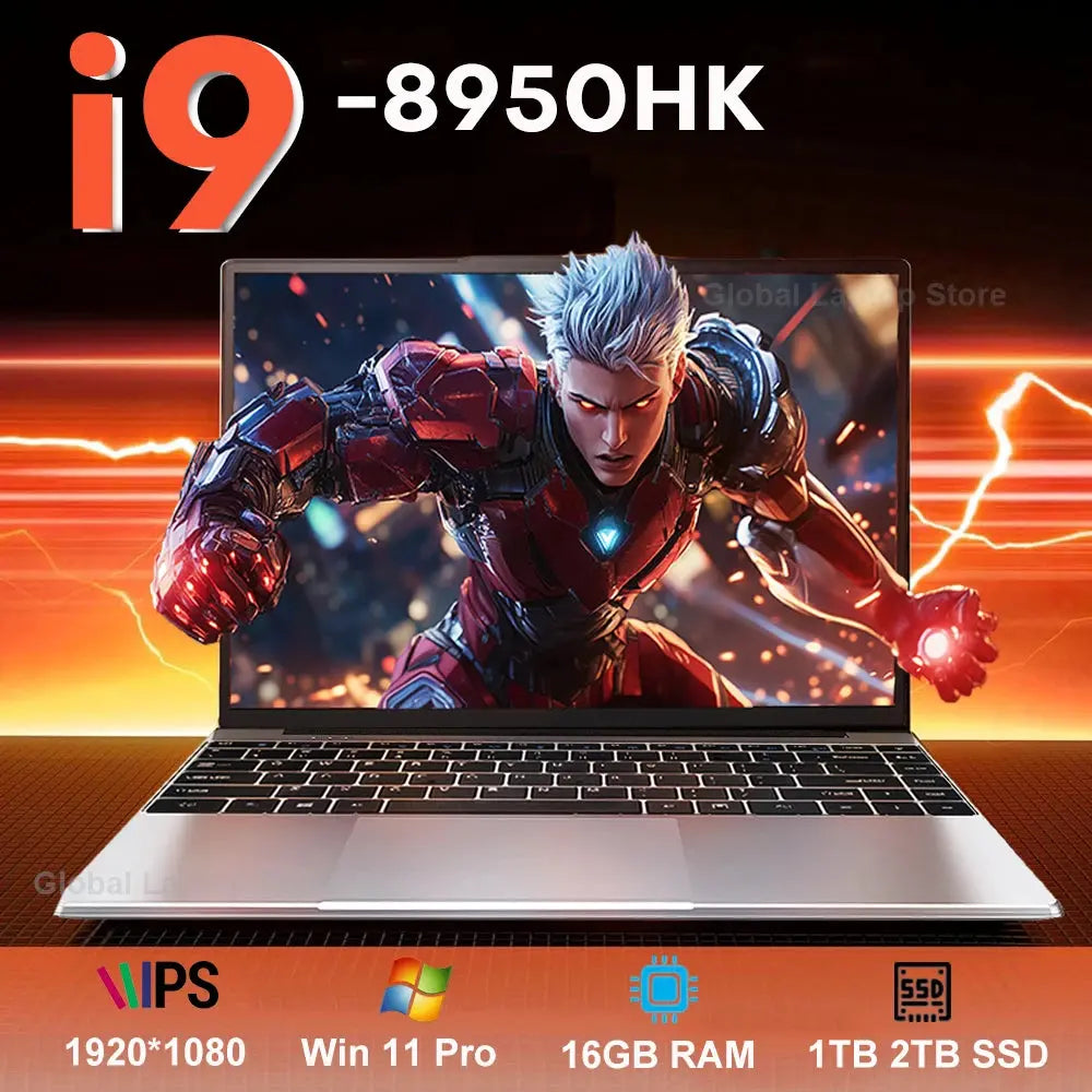 14.1 inch Intel Core i9 8950HK Gaming Laptop Computer Windows 11 Pro Office Notebook 16GB DDR4 1TB SSD Portable Laptop PC  Gamer Shakespare