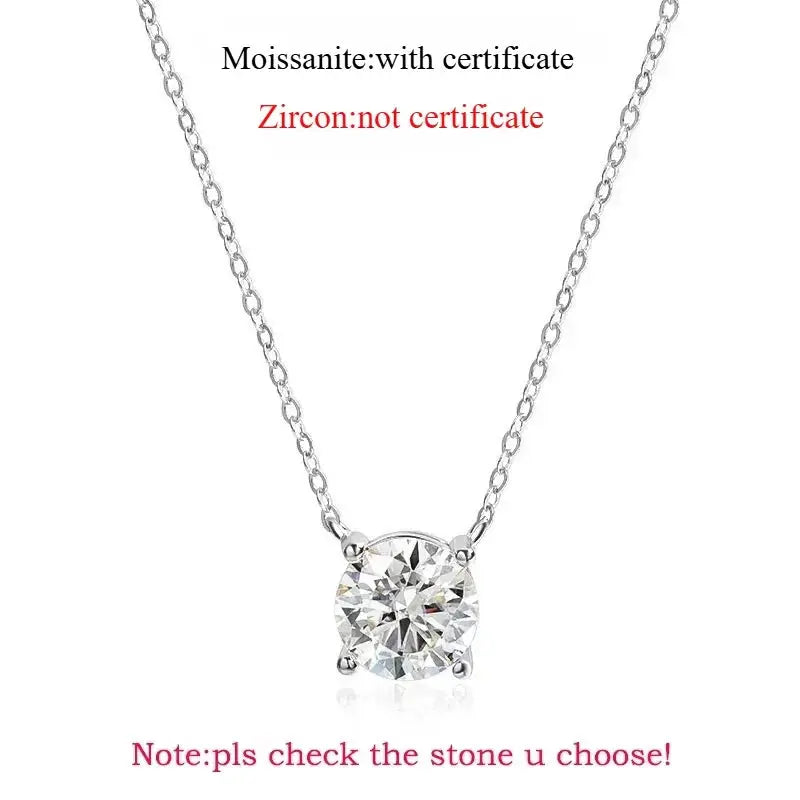 Smyoue 1-5CT Rose Gold Color Moissanite Necklace for Women D Color Sparkling Classic Lab Diamon Pendant Sterling Silver 925 100% Shakespare