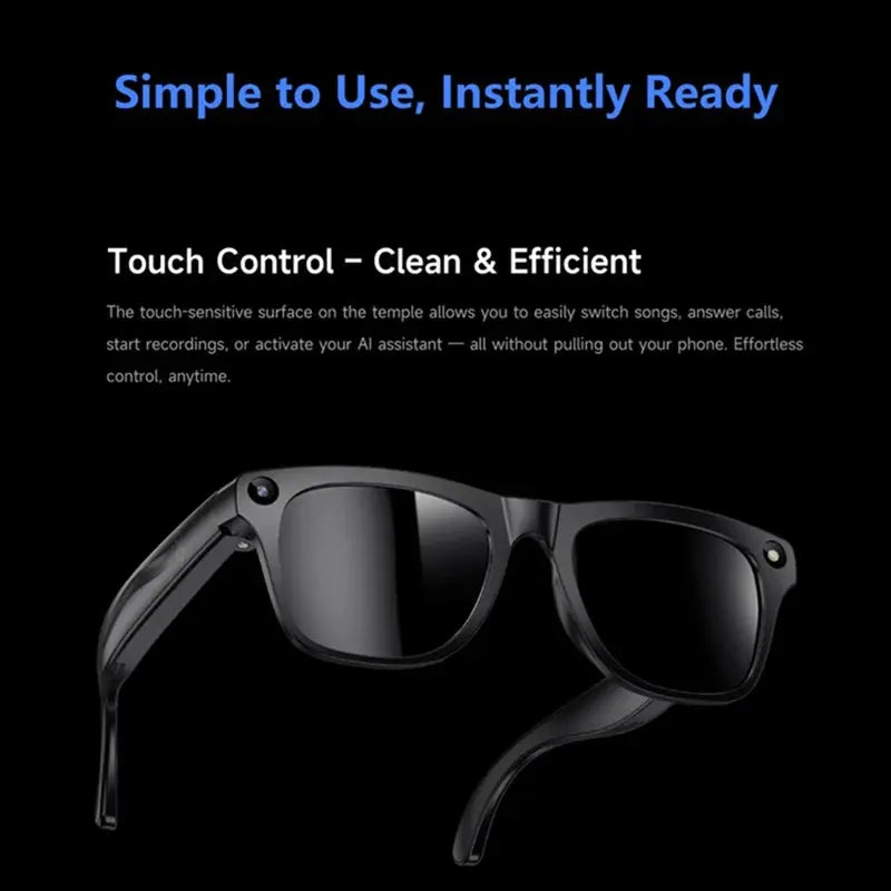 Lenovo AI Smart SunGlasses ChatGpt Bluetooth Touch Sport Sunglasses 800mp Camera Bluetooth Calling Music Player For iPhone NEW Shakespare
