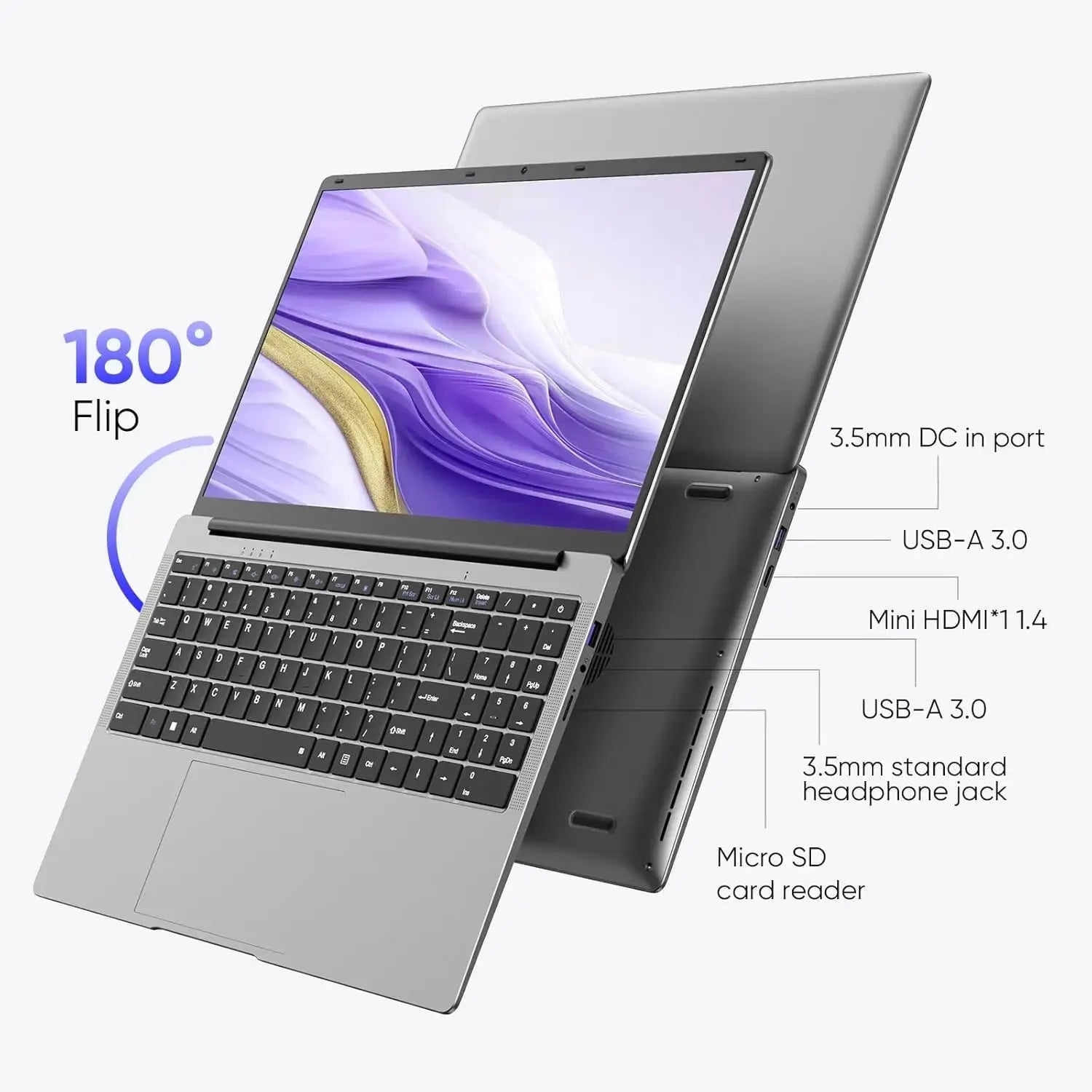 2026 14.1" Laptop Computer Intel Atom A3950 Windows 11 Pro Laptops Gaming 1920*1080 HD DDR4 16GB SSD 1TB Portable Notebook PC Shakespare