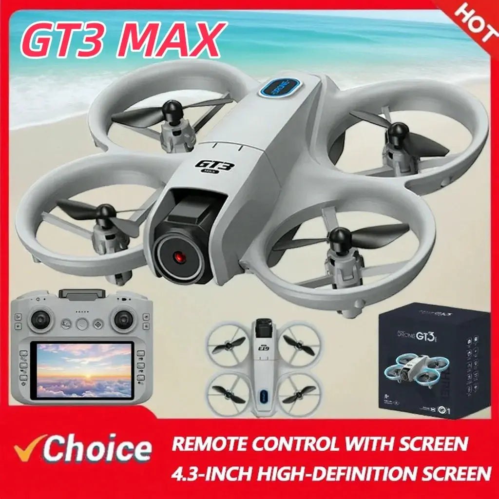 2025New GT3 MAX Drone 8K HD 4.3" Remote Control Headless Mode Helicopter 360° Flip Quadcopter Toys Mini Drone Fors Kid Toy Gifts Shakespare