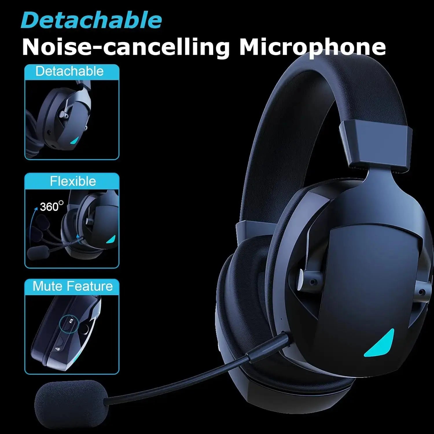 Acinaci 2.4GHz Wireless Gaming Headset for PS5, PS4 Gamers, PC, Nintendo Switch, Bluetooth Gaming Headphones and microphone Shakespare