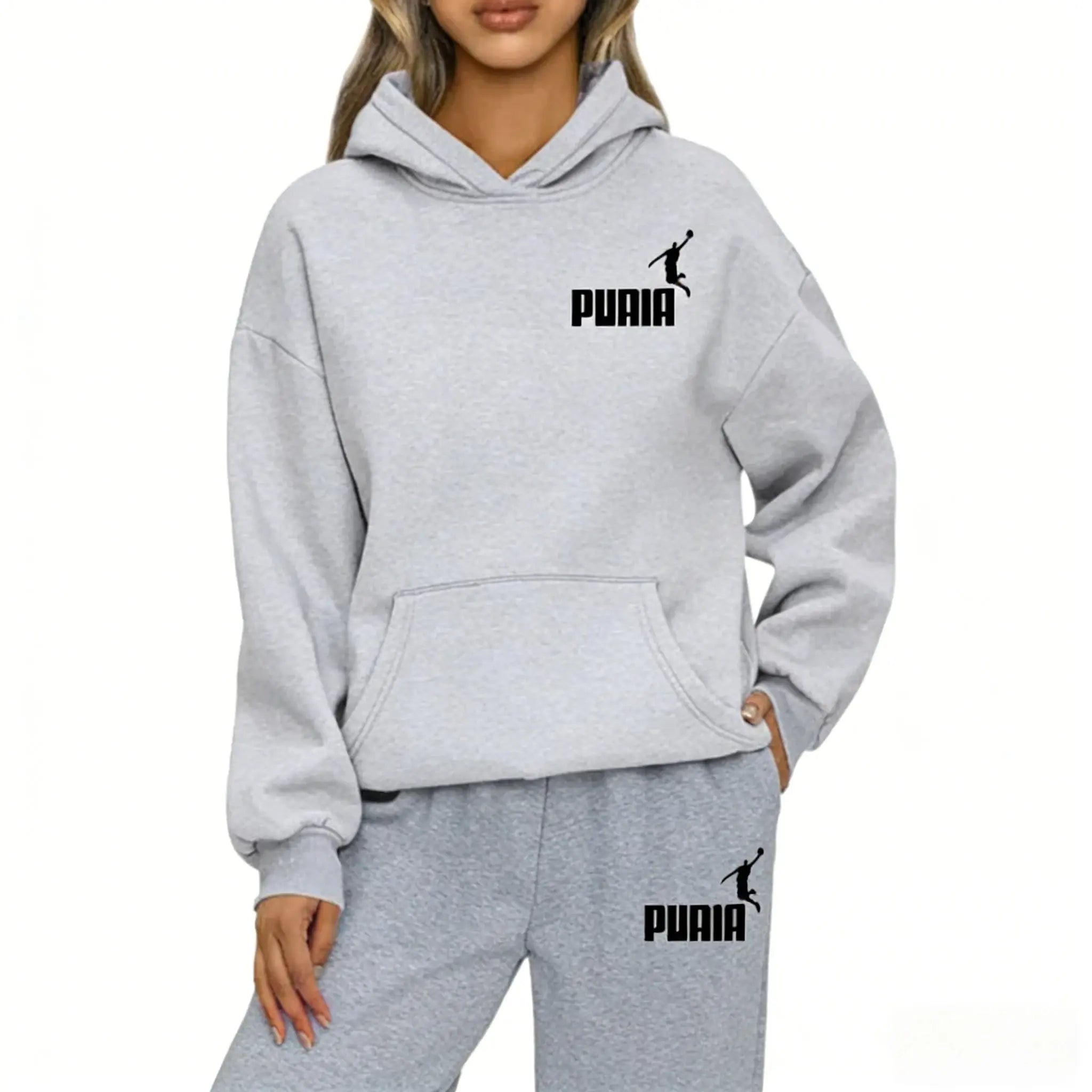 Autumn and winter woman sportswear set, outdoor cycling windproof and warm  hooded sweatshirt + pants 2-piece set Shakespare