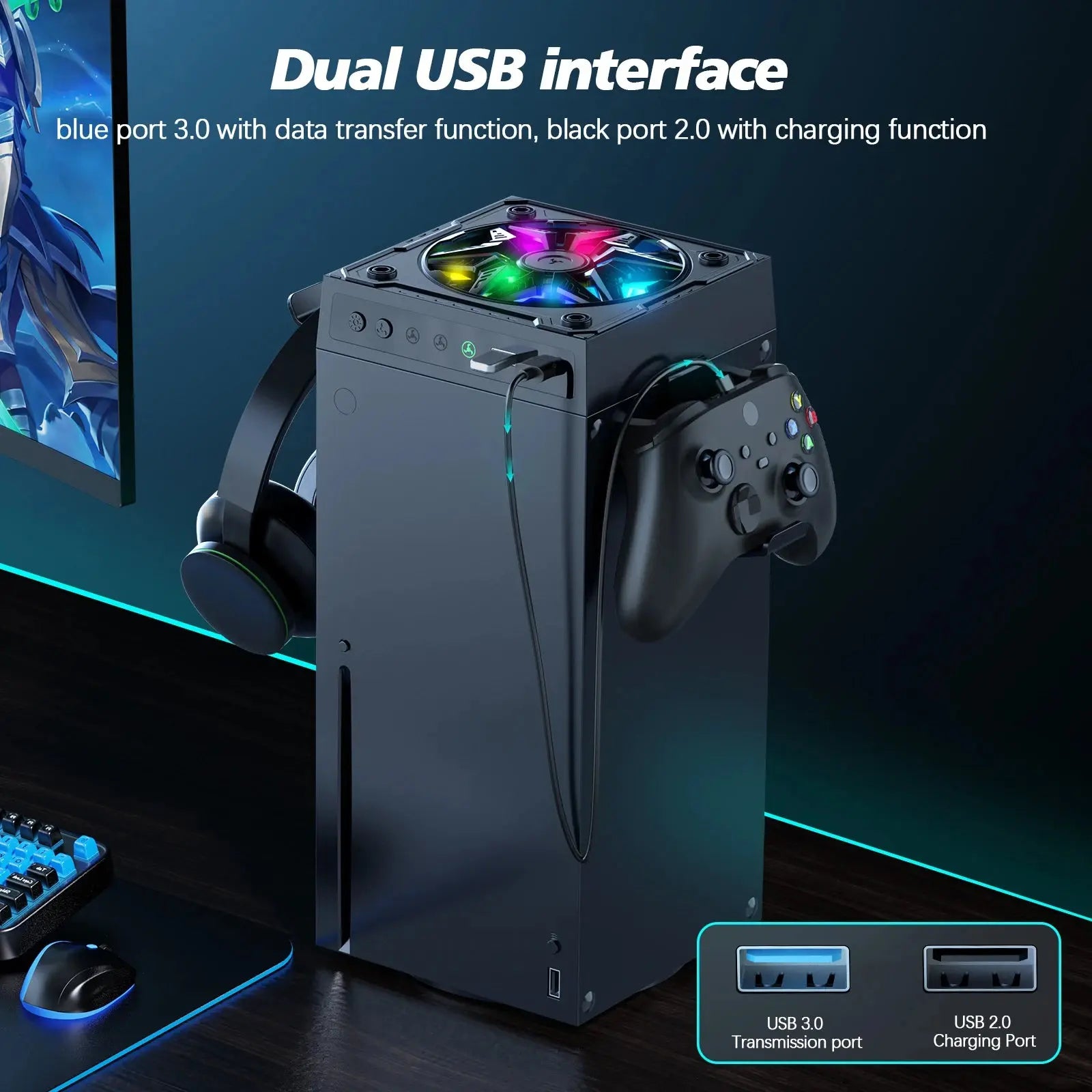 HUADAI Cooling Fan for Xbox Series X with Automatic Fan Speed Adjustable by Temperature, High Performance Cooling, Low Noise ﻿ Shakespare