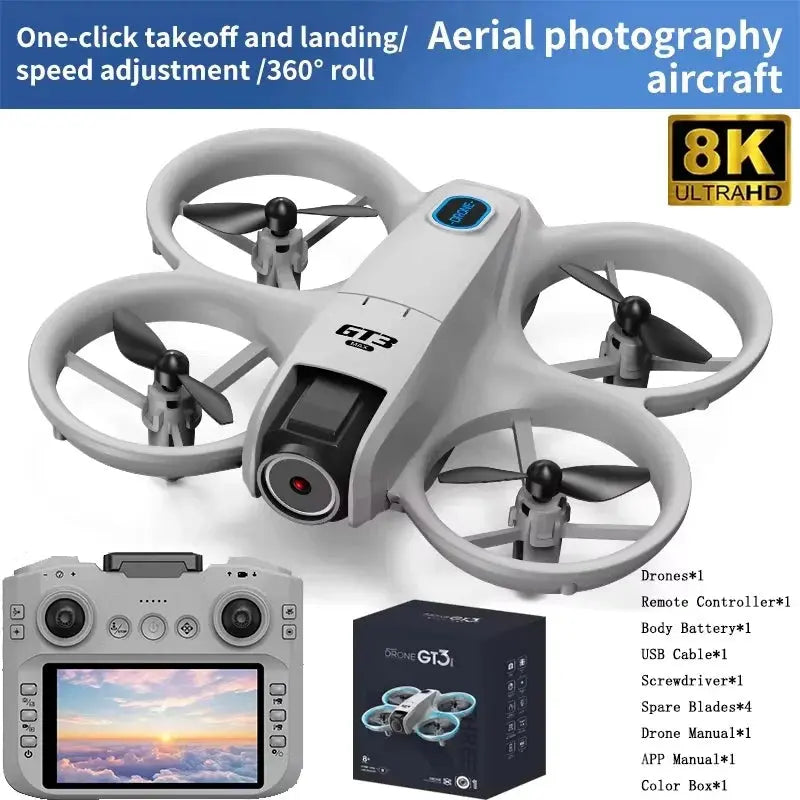 2025New GT3 MAX Drone 8K HD 4.3" Remote Control Headless Mode Helicopter 360° Flip Quadcopter Toys Mini Drone Fors Kid Toy Gifts Shakespare