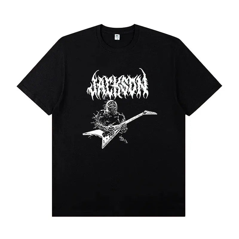JACKSON SHARKROT Jackson Electric Guitar with Short Sleeve T-shirt Rock Band Outfit Casual T-shirt for Men and Women Shakespare